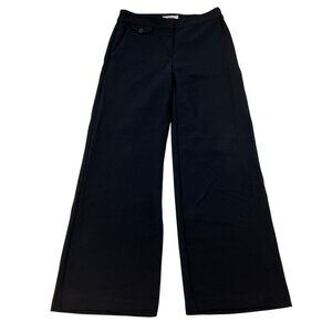 Loft Women’s Wide Leg Dress Pants Mid Rise Black Size 4 Pockets